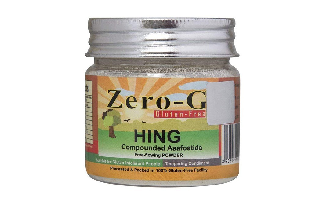 Zero-G Hing Compounded Asafoetida Free-Flowing Powder   Glass Jar  50 grams